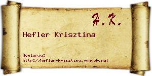 Hefler Krisztina névjegykártya